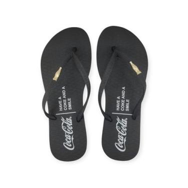 Imagem de Chinelo Coca-Cola Shoes Coke Smile Feminino Adulto Ref. CC4673, 38, Pr