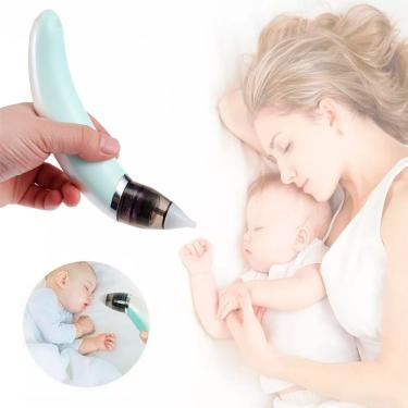 Imagem de Aspirador Nasal Infantil Elétrico Usb Bebê Limpeza de Nariz Recarregável Verde Água