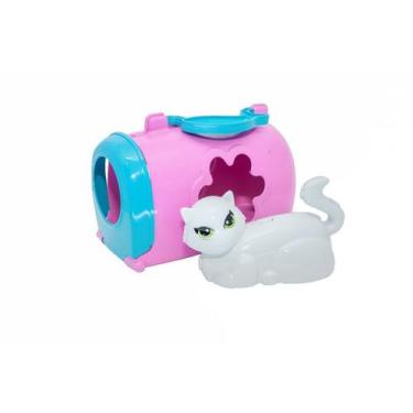 Imagem de Brinquedo Infantil Gatinho  Com Casinha Maleta com alça - Altimar