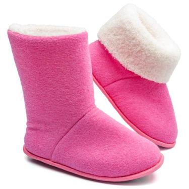 Imagem de Pantufa Bota Polar Cano Alto Unissex Sola Antiderrapante Adulta e Infa