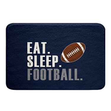 Imagem de Tapetes de banho Rugby futebol americano esportes tapetes de banheiro meninos meninas mulheres homens azul comer dormir futebol tapetes de banho antiderrapantes para banheiro bola jogos decoração de quarto 40,64 cm x 60,96 cm capacho para quarto