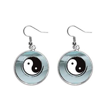 Imagem de China Taichi Oito Diagrama Montanha Brinco Pendente Prata Gota Joia Feminina