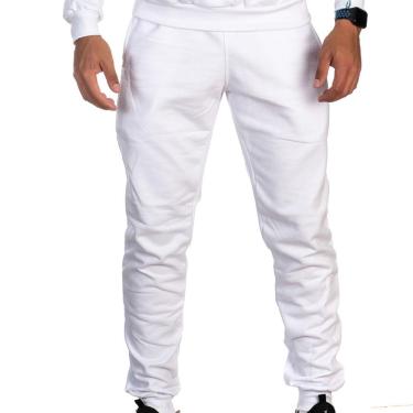 Imagem de Calça Jogger Moletom Liso Masculino e Feminino Super Lindo BRANCO M
