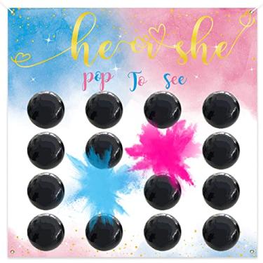 Imagem de Jogo de tabuleiro de dardos revelando gênero, balão de revelação de gênero para meninas ou meninos, pó rosa e azul para ele ou ela, kit de decoração de festa revelando gênero