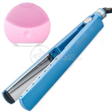 Imagem de Kit 1 Prancha Nanotitanium + 1 Esponja Facial Rosa Bebê Nº11