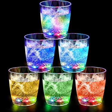 Imagem de 6 peças de copos com luz de flash conjunto divertido led copos de shot legais ativado por líquido brilho lembrancinhas de festa óculos de neon multicoloridos para discoteca bar clube noturno copos de shot para formatura aniversário Natal, 293 g