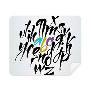 Imagem de Pano de limpeza de tela estilo citação A a Z Alphabets 2 peças tecido de camurça