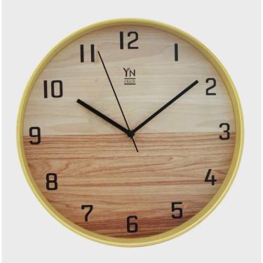 Imagem de Relógio de Parede em Plástico/Vidro Bege 4,3x30,5x30,5cm - Yn Clock