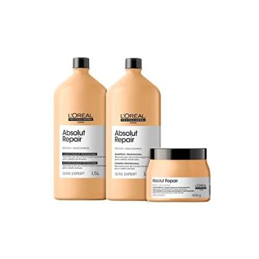 Imagem de Kit Absolut Repair Gold Quinoa Shampoo 1500ml+ Condicionador 1500ml+ Máscara 500g
