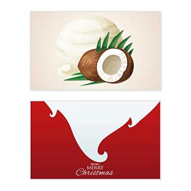 Imagem de Folhas de sorvete de coco, picolé, férias, feriado, cartão de felicitações, mensagem de Natal