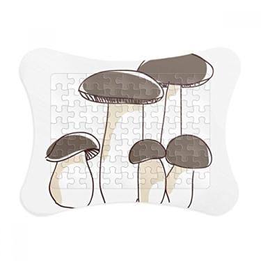 Imagem de Deliciosa moldura de quebra-cabeça com estampa de cogumelo fresca, decoração de imagem