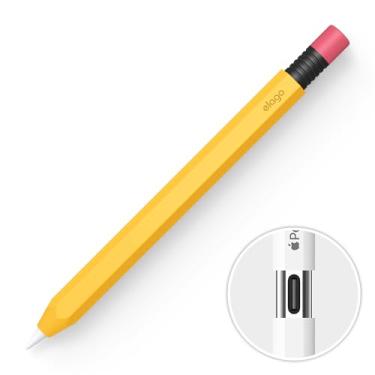 Imagem de elago Estojo de lápis clássico compatível com Apple Pencil (USB-C), aderência perfeita, capa protetora, capa de silicone, suporta fixação magnética [amarelo]