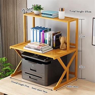 Imagem de KIZQYN Suporte de impressora desktop rack organizador prateleiras rack de armazenamento de mesa doméstico suporte multicamadas escritório pequena copiadora colocação armário impressora de mesa
