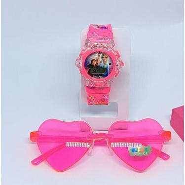 Imagem de Kit Relógios Infantil Digital Pisca Luz Led Princesas Barbie Minnie + 