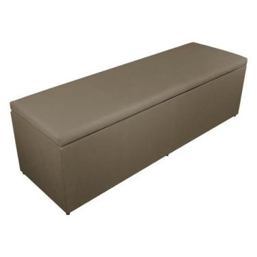 Imagem de Calçadeira Recamier Baú Casal King 195cm Eva Suede Capuccino - DS Esto