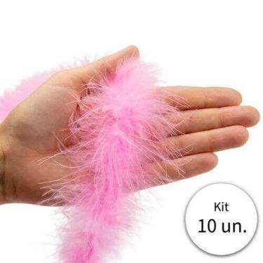 Imagem de Kit 10 Marabus de Pena Rosa Bebê - Silvia Armarinho