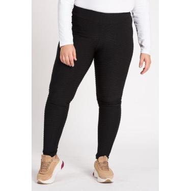 Imagem de Calça Feminina Legging Plus Size Malha Favo - Serena, G1, Preto