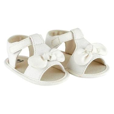 Imagem de Stephan Baby Sapatos infantis e sandálias de lona slip-on para bebê, 6 a 12 meses, branco