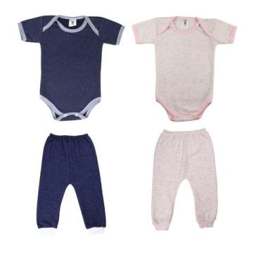 Imagem de Moletom Kit 2 Peças Conjuntinho Roupa Bebê Tecido Macio - Taya Baby, R