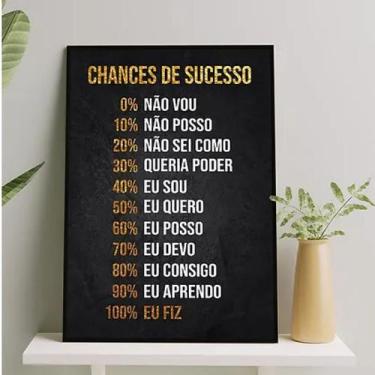 Imagem de Quadro Empreendedor Chances Sucesso 33x24cm - com vidro - Quadros On-l