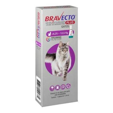 Imagem de Antipulga Bravecto Plus Gato 6,25 A 12,5kg 500mg Transdermal - MSD