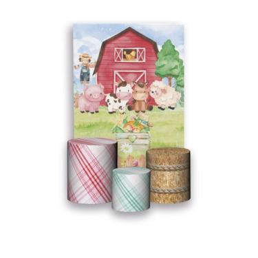 Imagem de Painel De Festa Vertical 1,50 x 2,20 + Trio De Capas Cilindro - Fazend
