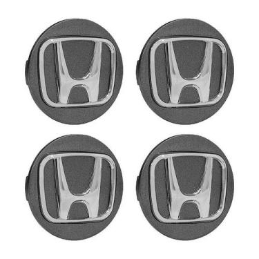 Imagem de Jogo de Calotinha 69mm Centro de Roda Honda New Civic Grafite Emblema 