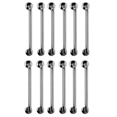 Imagem de Barra de Apoio 60cm Aço Inox Kit 12 Unidades Acessibilidade Criança Id