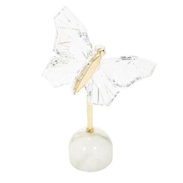 Imagem de Escultura Decorativa Borboleta em Cristal e Dourado M - L. A. D.