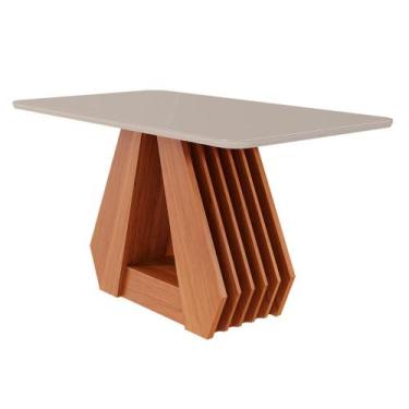 Imagem de Mesa para Sala de Jantar Agata 130 x 80 cm com Tampo MDF/Vidro Cimol C
