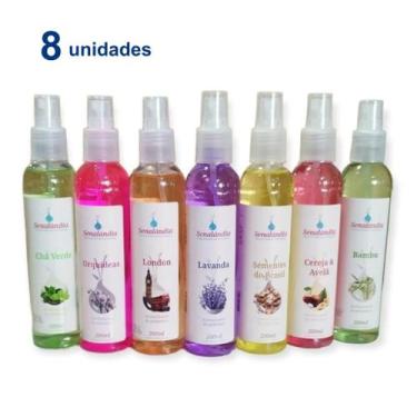 Imagem de Kit 8 Aromatizador Ambiente Spray de Borrifar Cheirinho Ar de 200ml Ma