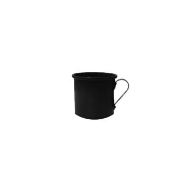 Imagem de Caneca de Aluminio Preta Mini Xicara Cafe Retro 100ml