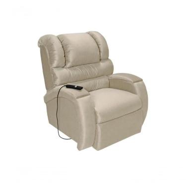 Imagem de Cadeira Poltrona Reclinável Imperial Motorizada Para Amamentação Suede Com Lift E Massageador Areia