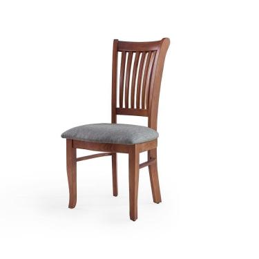 Imagem de Cadeira Decorativa Sala De Jantar Bakeri Linho Cinza/Imbuia