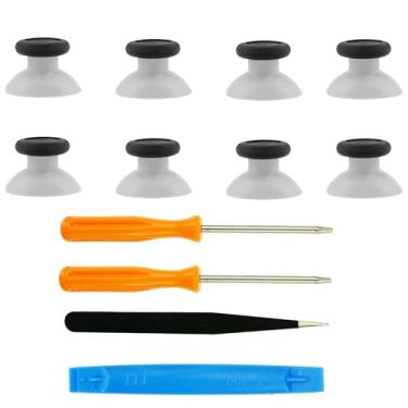 Imagem de CTHTBZ Kit De Reparo Joysticks Analógicos Para Controle Xbox Series X/S, 8 Peças, Personalizados One S/X/Elite, Peças Substituição (Preto E Branco)