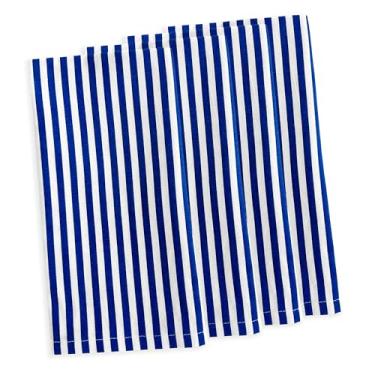 Imagem de Caskata Conjunto De 4 Guardanapos Jantar Azuis Listrados, Tecido 100% Algodão Para Recepção Ou Mesa Do Dia A Dia, Perfeito Casamento, Aniversário, Natal E Branco, 22" Quadrados