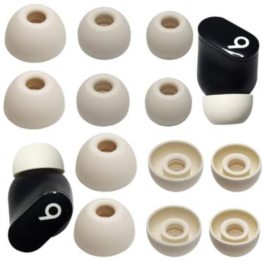 Imagem de Luckvan Pontas De Silicone Para Fones Ouvido Beats Studio Buds + Reposição Buds/Fit Pro/Solo Buds, 6 Pares, Branco Marfim