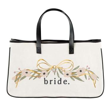 Imagem de Santa Barbara Design Studio Bolsa de ombro feminina de lona com alças de couro genuíno e forro impermeável, grande, Bride, Large, Clássico