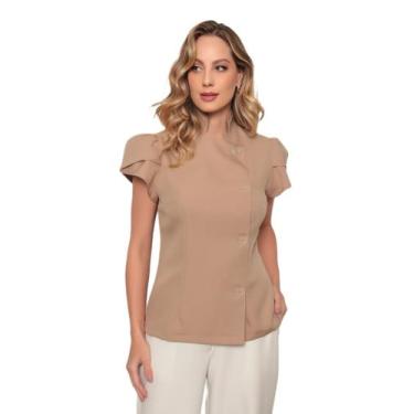 Imagem de Dolma Chef Feminina Manga Curta Bege Luísa - Gardenia Jalecos, G