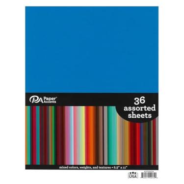 Imagem de Pacote de papelão e papel, 36 folhas sortidas, 21 x 28 cm