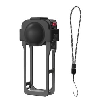 Imagem de SZZCNOX Capa protetora de extensão de câmera de ação para Insta360 X5, gaiola de metal para coelho de liberação rápida com capa de silicone e corda antiperda para acessórios de câmera Insta360 X5