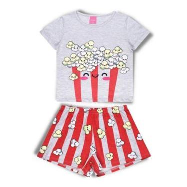 Imagem de Pijama Bebê Menina Algodão Estampa Pipoca Kamylus 10355, 1, Cinza
