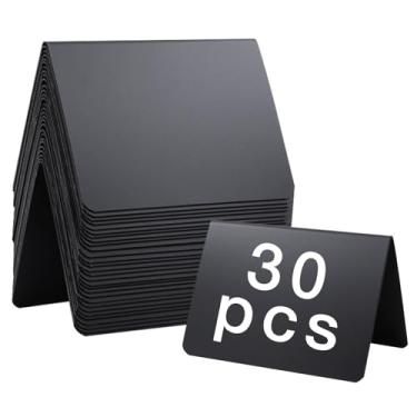 Imagem de Goalfly Pacote com 30 etiquetas de alimentos para buffet de festa, placas de mini quadro de giz de 10 x 7 cm, etiquetas de alimentos reutilizáveis, exibição de buffet, etiqueta de nome