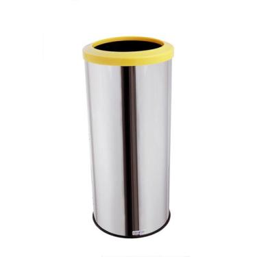 Imagem de Lixeira Inox 50 Litros Aro Esmaltado Cesto De Lixo Cozinha - Aldinox, 
