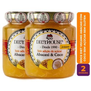Imagem de Kit c/ 2 Doce Diet Vegano de Abacaxi com Coco Sem Açúcar - Diet House