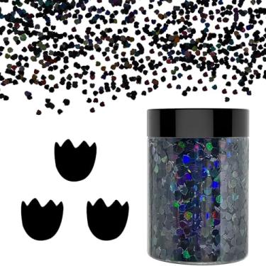 Imagem de 【50 g/49,9 g Face 4 mm】 Glitter holográfico grosso, glitter LightStone Sparkles, glitter a granel para artesanato, resina, pintura, arte de unhas, cabelo, copos, geleca, decoração de festival, etc