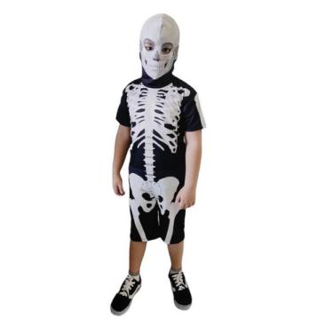Imagem de Fantasia Infantil Esqueleto C/touca Curta Halloween - Kids, GG, Esquel