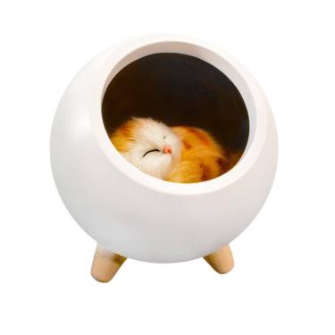 Imagem de Luminária De Mesa Branca - Abajur Gatinho