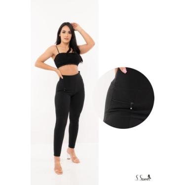 Imagem de Calça Legging Montaria Gorgurão com Zíper Tecido Canelado - Sorelle, P