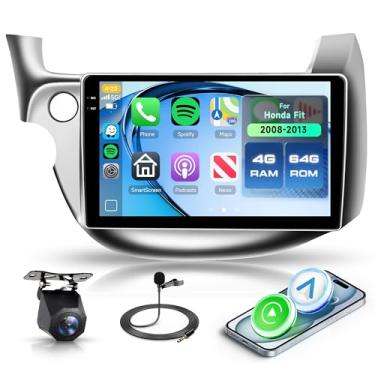Imagem de Rádio estéreo 4 + 64 G Android 15 para Honda Fit 2008-2013 com carplay sem fio Android Auto, unidade de cabeça de tela interna de 26 cm com GPS/Bluetooth 5.0/FM RDS/EQ/Wi-Fi Mirror Link Backup Camera